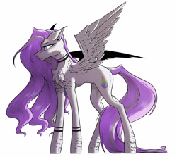 Size: 2701x2406 | Tagged: safe, artist:thelazyponyy, oc, oc only, oc:snowflake, pegasus, pony, chest fluff, high res, pegasus oc, simple background, solo, white background, wings