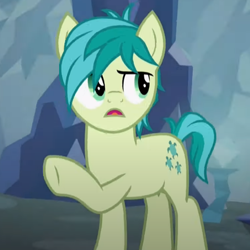 Size: 626x625 | Tagged: safe, screencap, sandbar, earth pony, pony, g4, what lies beneath, cropped, male, raised hoof, solo