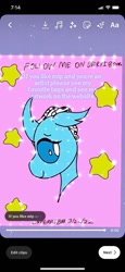 Size: 591x1280 | Tagged: safe, artist:enperry88, ocellus, changedling, changeling, g4, female, pink background, shy, shy smile, simple background, smiling, solo, stars