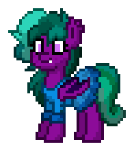 Size: 196x220 | Tagged: safe, artist:dematrix, oc, oc only, oc:hannefii ninner, bat pony, pony, pony town, clothes, female, mare, pixel art, simple background, skirt, solo, transparent background