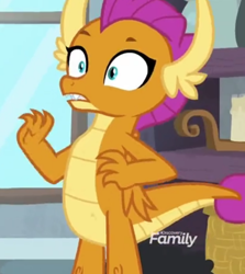 Size: 772x864 | Tagged: safe, screencap, smolder, dragon, g4, molt down, cropped, dragoness, female, reaction image, solo