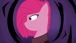 Size: 3840x2160 | Tagged: safe, alternate version, artist:reinbou, pinkie pie, earth pony, pony, g4, the cutie re-mark, alternate hairstyle, high res, pinkamena diane pie, purple background, simple background, solo
