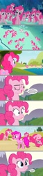 Size: 2209x8868 | Tagged: safe, artist:silverbuller, edit, edited screencap, screencap, pinkie pie, g4, too many pinkie pies, 3d, clone, comic, multeity, pinkie clone, screencap comic, too much pink energy is dangerous
