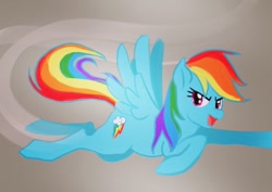 Size: 894x633 | Tagged: safe, artist:m0on13aby, rainbow dash, pegasus, pony, g4, flying, solo