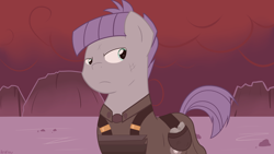 Size: 3840x2160 | Tagged: safe, artist:reinbou, maud pie, earth pony, pony, g4, the cutie re-mark, alternate hairstyle, alternate timeline, alternate universe, apocalypse maud, crystal war timeline, high res, mountain, solo