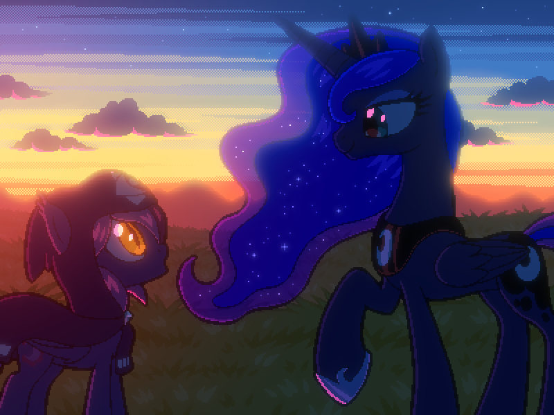 Safe Artist Rangelost Princess Luna Oc Oc Moonflower