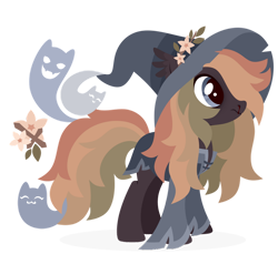 Size: 1024x937 | Tagged: safe, artist:kabuvee, oc, earth pony, pony, female, hat, mare, simple background, solo, transparent background, witch hat