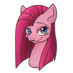 Size: 873x872 | Tagged: safe, artist:namaenonaipony, pinkie pie, earth pony, pony, g4, beastars, bust, female, looking at you, mare, pinkamena diane pie, portrait, simple background, solo, white background