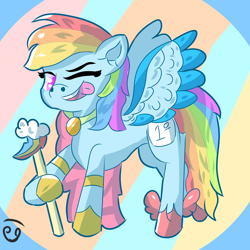 Size: 2000x2000 | Tagged: safe, artist:papacruda09, rainbow dash, pegasus, pony, g4, :p, clothes, concave belly, costume, female, high res, mare, simple background, slender, solo, thin, tongue out