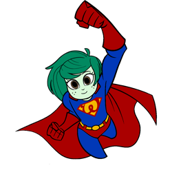 Size: 1000x1000 | Tagged: safe, artist:thatradhedgehog, wallflower blush, human, equestria girls, g4, dc comics, male, simple background, solo, superman, transparent background