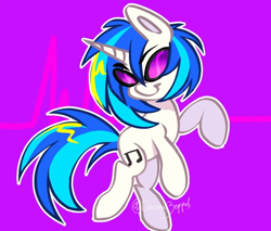 Size: 1080x918 | Tagged: safe, artist:derrewzeppeli, dj pon-3, vinyl scratch, pony, unicorn, g4, female, glasses, mare, signature, simple background, solo