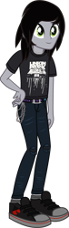 Size: 791x2589 | Tagged: safe, artist:lightningbolt, derpibooru exclusive, human, equestria girls, g4, .svg available, belt, chains, clothes, equestria girls-ified, hand on hip, jeans, jewelry, kellin quinn, linkin park, male, necklace, pants, ripped jeans, ripped pants, shirt, shoes, show accurate, skinny jeans, sleeping with sirens, smiling, socks, solo, svg, t-shirt, torn clothes, vector