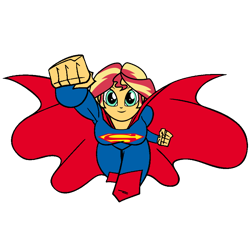 Size: 1000x1000 | Tagged: safe, artist:thatradhedgehog, sunset shimmer, human, equestria girls, g4, dc comics, male, simple background, solo, superman, transparent background