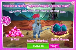 Size: 1560x1037 | Tagged: safe, gameloft, idw, gargoyle, g4, my little pony: magic princess, official, advertisement, armor, bush, costs real money, english, flower, gargoyle guard, gem, guard, helmet, idw showified, introduction card, magic, male, mobile game, numbers, sale, solo, spear, spider web, tail, text, unnamed character, unnamed gargoyle, weapon, wings