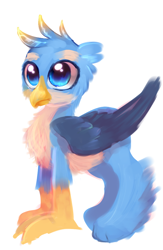 Size: 574x880 | Tagged: artist needed, source needed, safe, gallus, griffon, g4, season 8, no tail, simple background, solo, white background