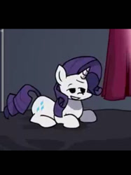 Size: 621x829 | Tagged: safe, artist:rainbrony, edit, rarity, pony, unicorn, g4, cropped, friday night funkin', funkin' is magic, game screencap, happy, kush, lidded eyes, lying down, smiling, solo