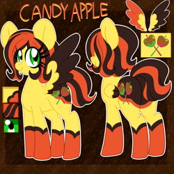 Size: 1280x1280 | Tagged: safe, artist:ladylullabystar, oc, oc:candy apple, pegasus, pony, butt, colored wings, female, mare, plot, reference sheet, solo, two toned wings, wings