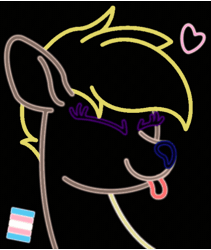 Size: 468x554 | Tagged: safe, artist:ponkus, oc, oc only, oc:canvas, deer, :p, animated, cute, doe, female, neon, pride, pride flag, solo, tongue out, transgender pride flag, two-frame gif