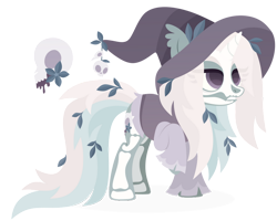 Size: 1024x818 | Tagged: oc name needed, safe, artist:kabuvee, oc, oc only, pony, unicorn, clothes, costume, cutie mark, female, hat, horn, lineless, makeup, mare, pony oc, simple background, skeleton costume, skull, solo, transparent background, unicorn oc, voodoo, witch hat