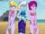 Size: 2560x1920 | Tagged: safe, artist:rdj1995, fuchsia blush, lavender lace, trixie, human, equestria girls, g4, beach, clothes, female, summer, swimsuit, trio, trio female, trixie and the illusions