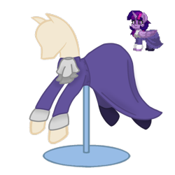 Size: 1080x1080 | Tagged: safe, artist:artiststr, artist:fluttershy_mop, twilight sparkle, alicorn, pony, pony town, g4, clothes, dress, mannequin, simple background, solo, the yellow feather, theyellowfeather, transparent background, twilight sparkle (alicorn)