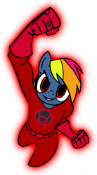 Size: 555x1009 | Tagged: safe, artist:thatradhedgehog, anthro, dc comics, evil rainbow dash, red lantern, red lantern corps, simple background, solo, transparent background