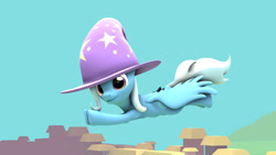 Size: 1280x720 | Tagged: safe, artist:anythingpony, trixie, pegasus, pony, g4, 3d, clothes, female, hat, mare, pegasus trixie, race swap, solo, trixie's hat