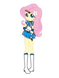 Size: 3072x4096 | Tagged: safe, artist:negiruart2016, artist:rollyagami02, fluttershy, human, equestria girls, g4, clothes, clothes swap, cosplay, costume, eqg promo pose set, sailor kindness, sailor mercury, sailor moon (series), simple background, solo, transparent background