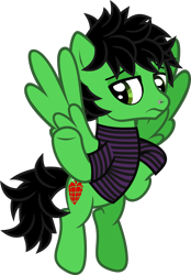 Size: 914x1317 | Tagged: safe, artist:lightningbolt, derpibooru exclusive, pegasus, pony, g4, .svg available, billie joe armstrong, clothes, eyeliner, flying, green day, hoof on hip, lidded eyes, makeup, male, messy mane, messy tail, nose piercing, piercing, ponified, raised hoof, shirt, show accurate, simple background, solo, stallion, striped shirt, stripes, svg, t-shirt, tail, transparent background, underhoof, vector