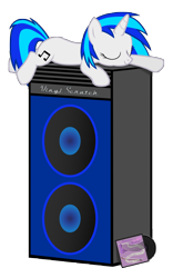 Size: 5000x8000 | Tagged: safe, artist:sirhcx, dj pon-3, vinyl scratch, pony, unicorn, g4, bow (instrument), cute, eyes closed, female, horn, implied octavia melody, lying down, mare, music notes, prone, record, simple background, sleeping, smiling, solo, soundtrack, speaker, text, transparent background, vinylbetes