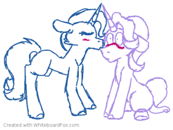 Size: 520x394 | Tagged: safe, artist:fuckomcfuck, derpibooru exclusive, starlight glimmer, trixie, pony, unicorn, g4, blushing, female, kissing, lesbian, ship:startrix, shipping, whiteboard fox