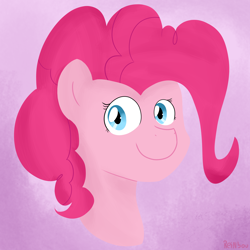 Size: 3000x3000 | Tagged: safe, artist:reinbou, pinkie pie, earth pony, pony, g4, high res, looking at you, simple background, solo