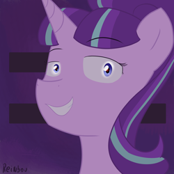 Size: 3000x3000 | Tagged: safe, artist:reinbou, starlight glimmer, pony, unicorn, g4, high res, looking at you, simple background, smiling, smiling at you, solo