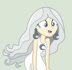 Size: 1192x1172 | Tagged: safe, artist:hoppingicon, artist:toybonnie54320, human, equestria girls, g4, clothes, dress, ear piercing, earring, female, jewelry, milky way and the galaxy girls, moon, piercing, smiling, white dress