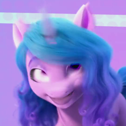 Size: 540x540 | Tagged: safe, screencap, izzy moonbow, pony, unicorn, g5, my little pony: make your mark, my little pony: make your mark chapter 1, spoiler:my little pony: make your mark, cropped, cursed image, female, great moments in animation, mare, nightmare fuel, solo