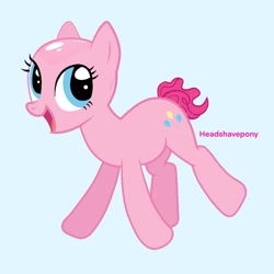 Size: 2048x2048 | Tagged: safe, artist:headshavepony, pinkie pie, earth pony, pony, g4, alternate hairstyle, bald, hairless, high res, shaved, shaved mane