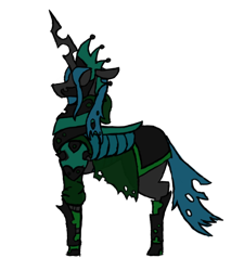 Size: 722x803 | Tagged: safe, artist:homicidal doktor, queen chrysalis, changeling, g4, armor, simple background, solo, transparent background