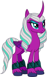 Size: 3703x6022 | Tagged: safe, artist:emeraldblast63, opaline arcana, alicorn, pony, g5, my little pony: make your mark, spoiler:g5, spoiler:my little pony: make your mark, curved horn, eyeshadow, female, horn, makeup, mare, simple background, solo, transparent background, unshorn fetlocks