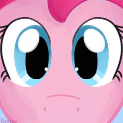 Size: 3000x3000 | Tagged: safe, artist:reinbou, pinkie pie, earth pony, pony, g4, high res, looking at you, solo, staring contest
