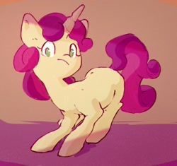 Size: 1200x1126 | Tagged: safe, artist:inkhooves, sweetie belle, pony, unicorn, g4, female, filly, foal, frown, looking at you, solo