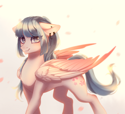Size: 2910x2670 | Tagged: oc name needed, safe, artist:mian1205, oc, oc only, pegasus, pony, ear piercing, high res, piercing, solo