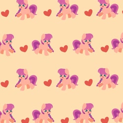 Size: 2709x2709 | Tagged: safe, artist:kittyrosie, sunny starscout, earth pony, pony, g5, ><, cute, eyes closed, high res, open mouth, palindrome get, repeating pattern, simple background, solo, sunnybetes, tiled background, yellow background