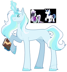 Size: 1630x1750 | Tagged: safe, artist:purplegrim40, coloratura, shining armor, oc, pony, unicorn, g4, book, clothes, countess coloratura, glowing, glowing horn, horn, magic, offspring, parent:coloratura, parent:shining armor, simple background, telekinesis, transparent background, unicorn oc, unshorn fetlocks