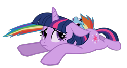 Size: 1280x687 | Tagged: safe, artist:benpictures1, rainbow dash, twilight sparkle, pegasus, pony, unicorn, a dog and pony show, g4, cute, dashabetes, duo, duo female, female, floppy ears, inkscape, simple background, transparent background, twiabetes, vector