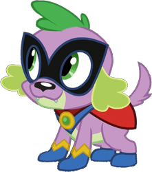Size: 650x736 | Tagged: safe, edit, edited screencap, editor:pascalmulokozi2, screencap, spike, spike the regular dog, dog, equestria girls, equestria girls specials, g4, my little pony equestria girls: movie magic, background removed, humdrum costume, male, power ponies, simple background, solo, transparent background