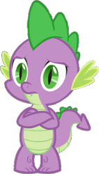 Size: 252x443 | Tagged: safe, edit, edited screencap, editor:pascalmulokozi2, screencap, spike, dragon, g4, background removed, crossed arms, male, simple background, solo, transparent background