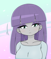 Size: 1280x1480 | Tagged: safe, artist:batipin, maud pie, human, equestria girls, g4, breasts, busty maud pie, female, looking at you, nodding, solo