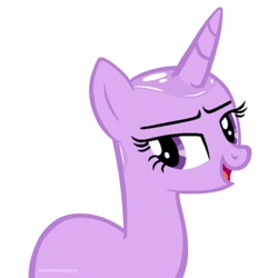 Size: 2048x2048 | Tagged: safe, artist:headshavepony, twilight sparkle, pony, unicorn, g4, bald, hairless, high res, no hair, shaved, shaved head, shaved mane, simple background, solo, white background