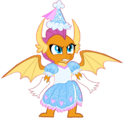 Size: 640x604 | Tagged: safe, artist:darlycatmake, smolder, dragon, g4, angry, background removed, clothes, cute, defending, dragon wings, dragoness, dress, female, froufrou glittery lacy outfit, glare, gloves, gritted teeth, hat, hennin, long gloves, mama bear, princess, princess smolder, protecting, puffy sleeves, ready to fight, simple background, smolderbetes, solo, spread wings, squint, teeth, transparent background, wings
