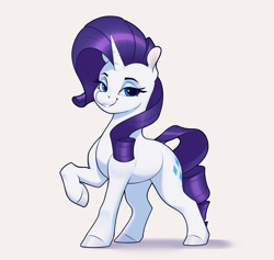 Size: 3281x3110 | Tagged: safe, artist:aquaticvibes, rarity, pony, unicorn, g4, eyeshadow, female, high res, lidded eyes, looking at you, makeup, mare, raised hoof, smiling, smiling at you, solo